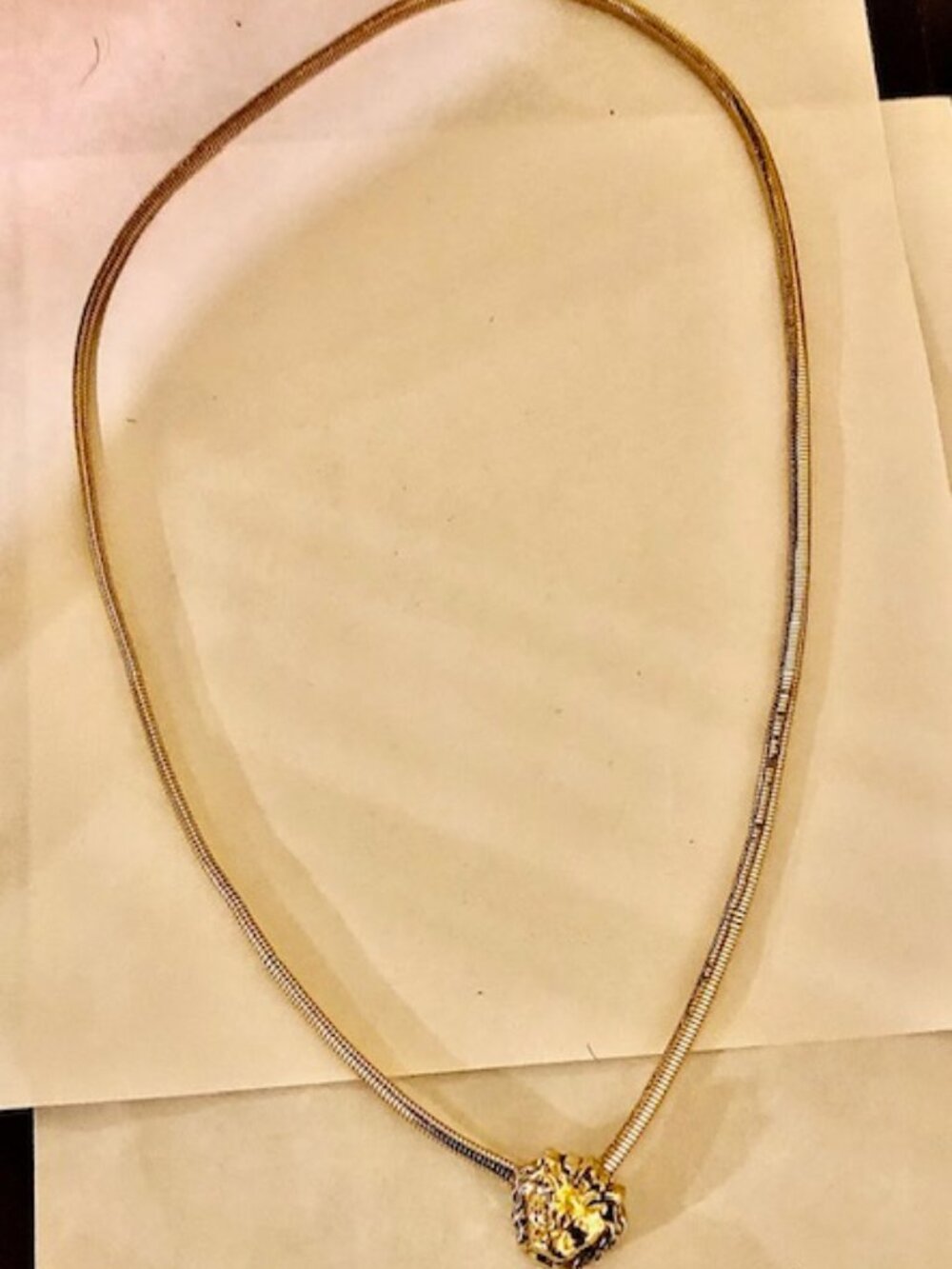 Vintage Gold Tone Adjustable Chain Belt with a Bold Medallion